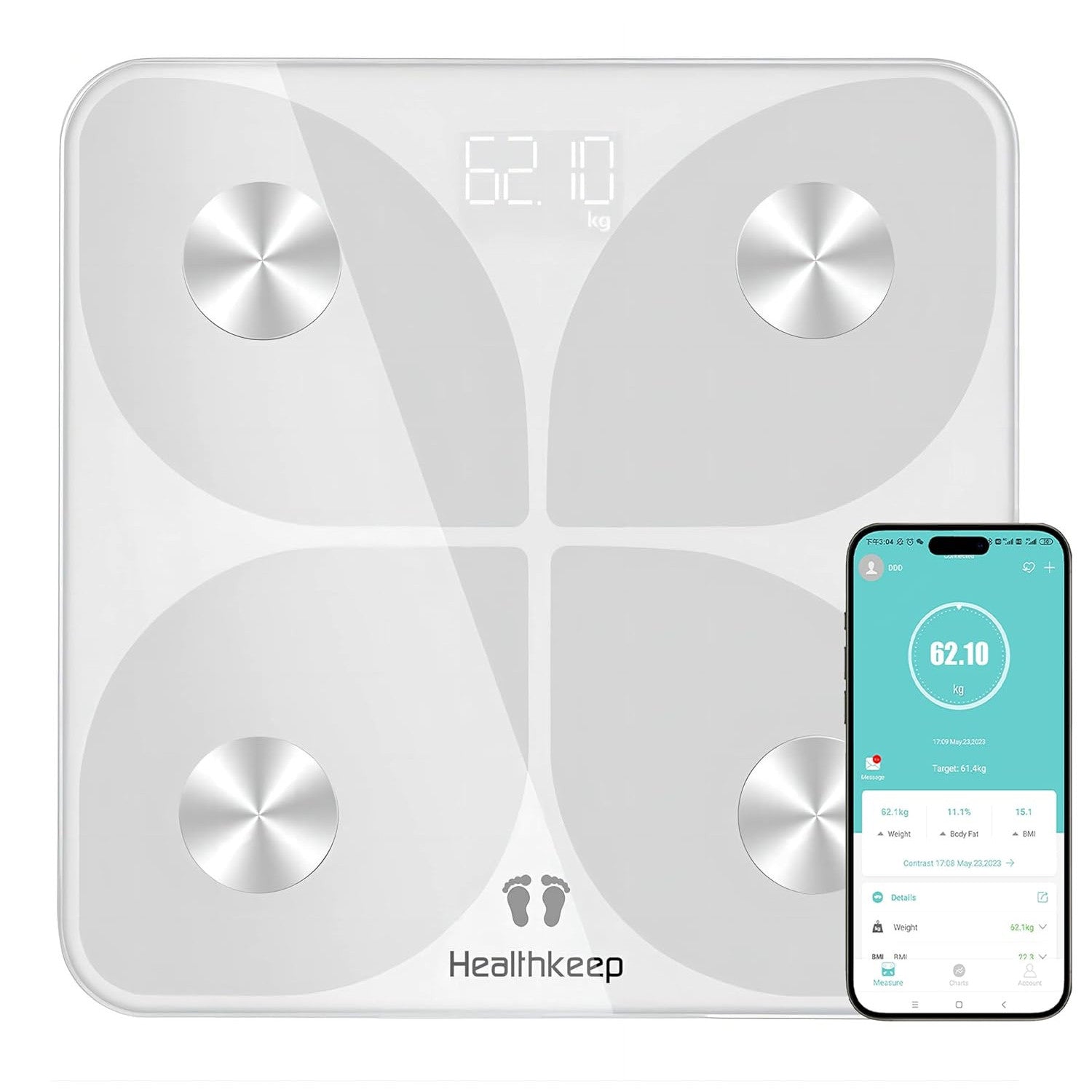 Healthkeep Smart Body Fat Scale with Bluetooth and App